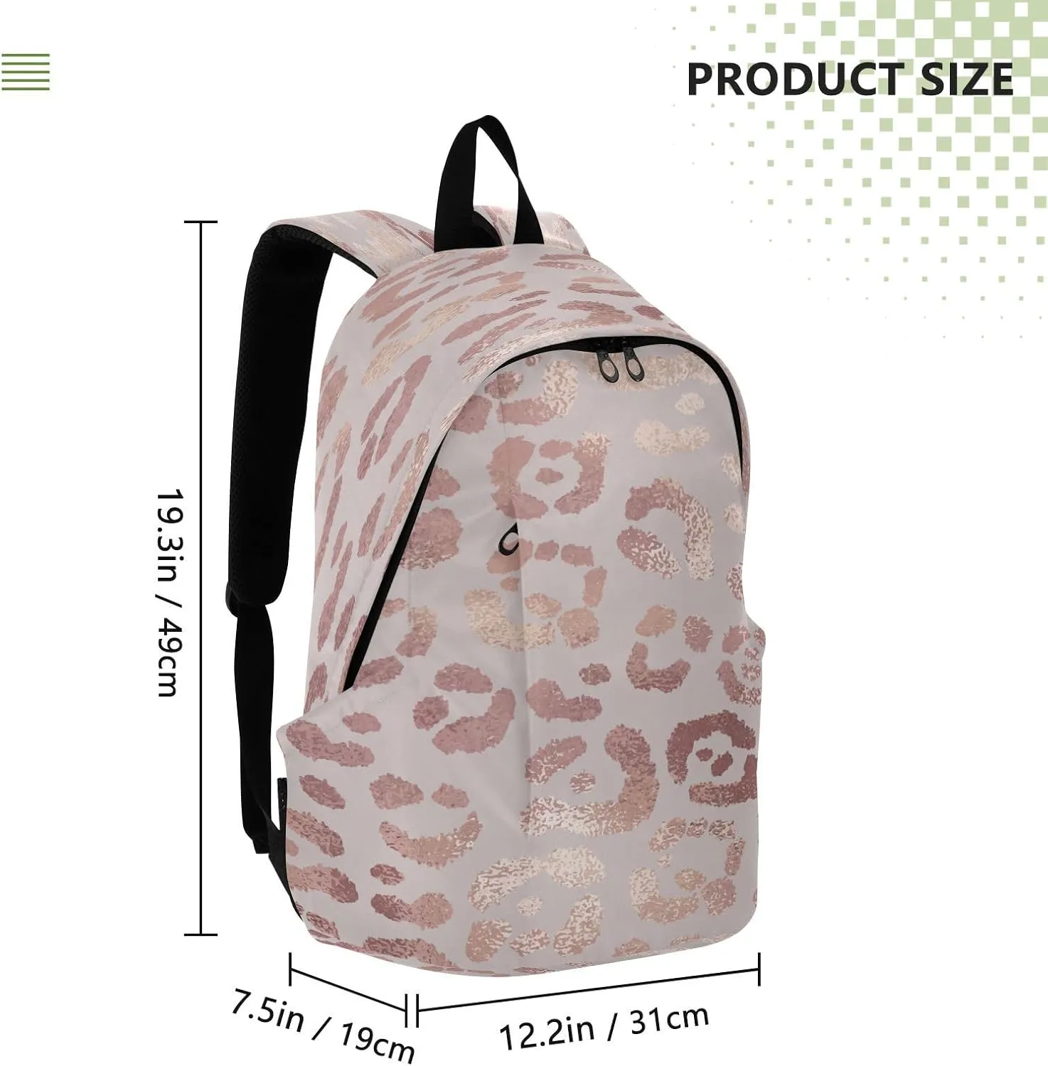 Travel Backpack Laptop Backpack College Computer Bag Gift Leopard Print Cheetah Rose Gold for Men & Women