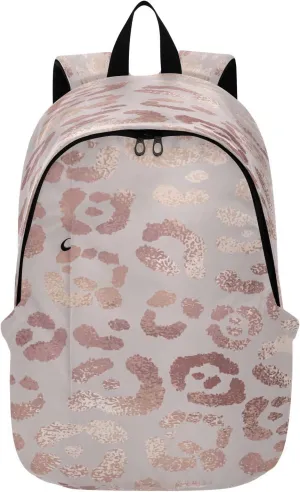 Travel Backpack Laptop Backpack College Computer Bag Gift Leopard Print Cheetah Rose Gold for Men & Women