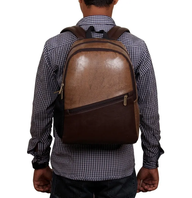 Travel Laptop Backpack - Spacious Compartments, USB Interface | 14 inch Laptops | Peanut Brown