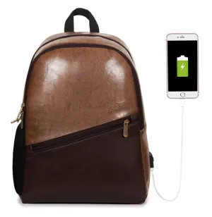 Travel Laptop Backpack - Spacious Compartments, USB Interface | 14 inch Laptops | Peanut Brown