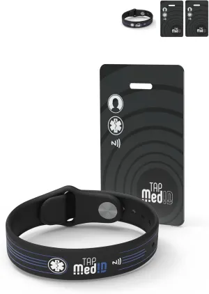 Travel Security Luggage Tag   Medical ID Bracelet | Essential for Travelers | Pack of 2 Tags | Ideal for Baggage, Suitcases, Backpacks | No Subscriptions Required | Medical ID Included