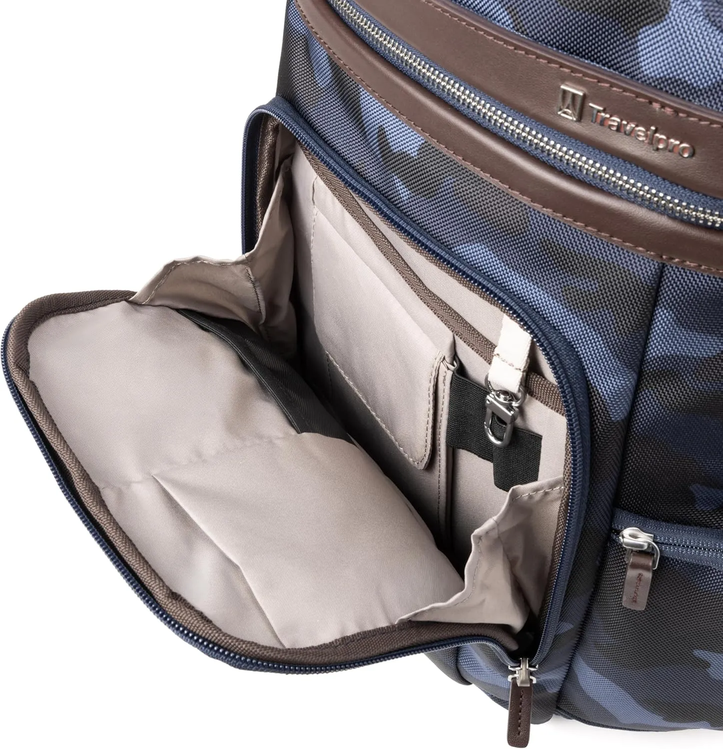 Travelpro Platinum Elite Business Laptop Travel Backpack, Fits up to 16 Inch Laptop, Water Resistant, Men and Women, Navy Camouflage