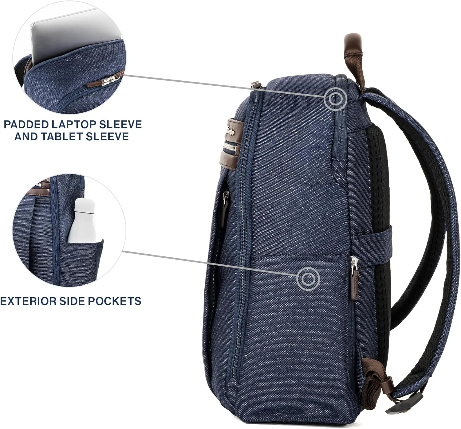 Travelpro Platinum Elite Slim Laptop Travel Backpack, Fits up to 16 Inch Laptop, Business, Water Resistant, Men and Women, True Navy Blue