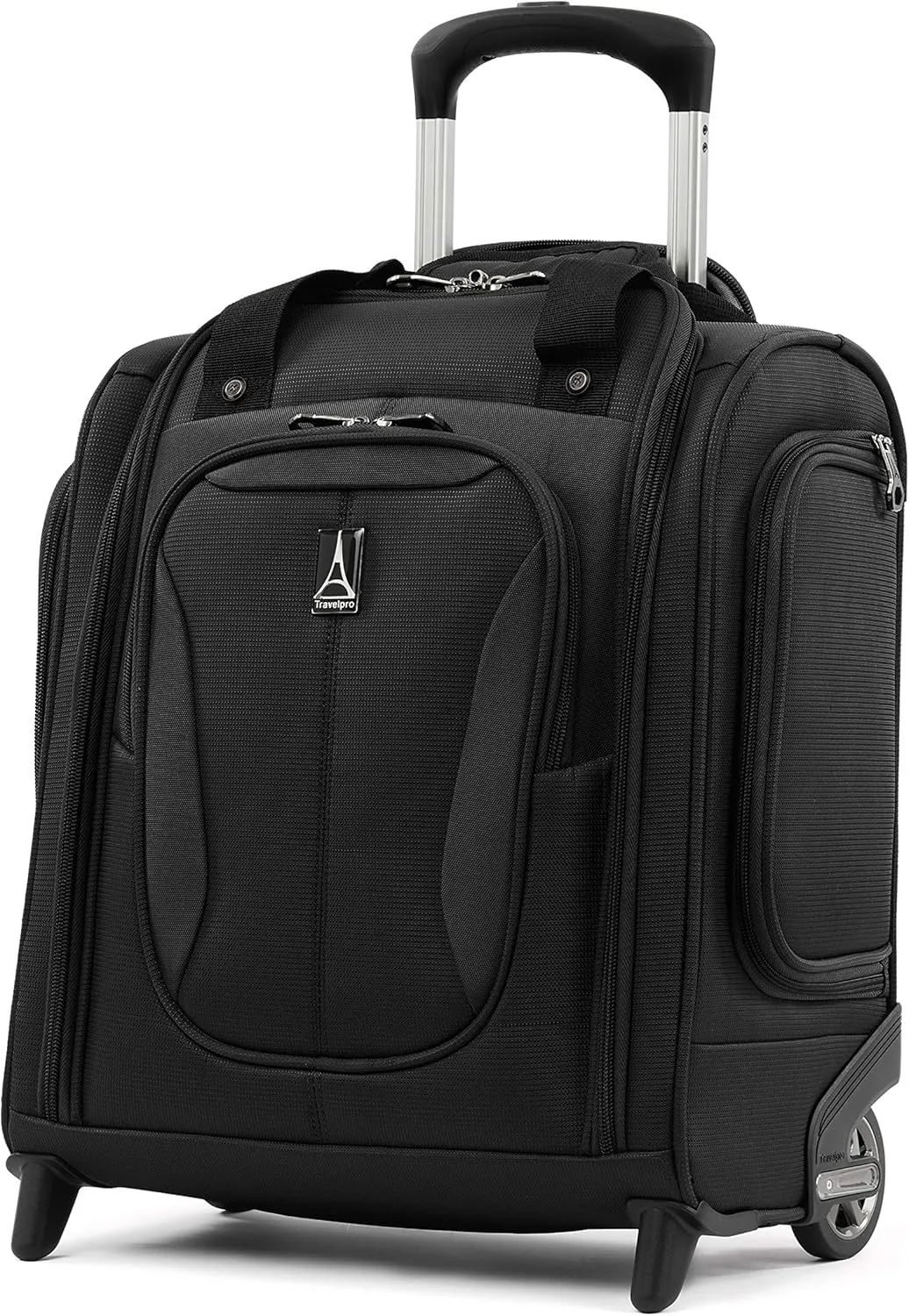 Travelpro Tourlite Softside Lightweight Rolling Underseat Compact Carry-On Upright 2 Wheel Bag, Men and Women, Black, 15-Inch