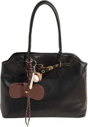 Trendy Tote Bag for Women PU Leather Vintage Work Tote Top Handle Travel Handbag