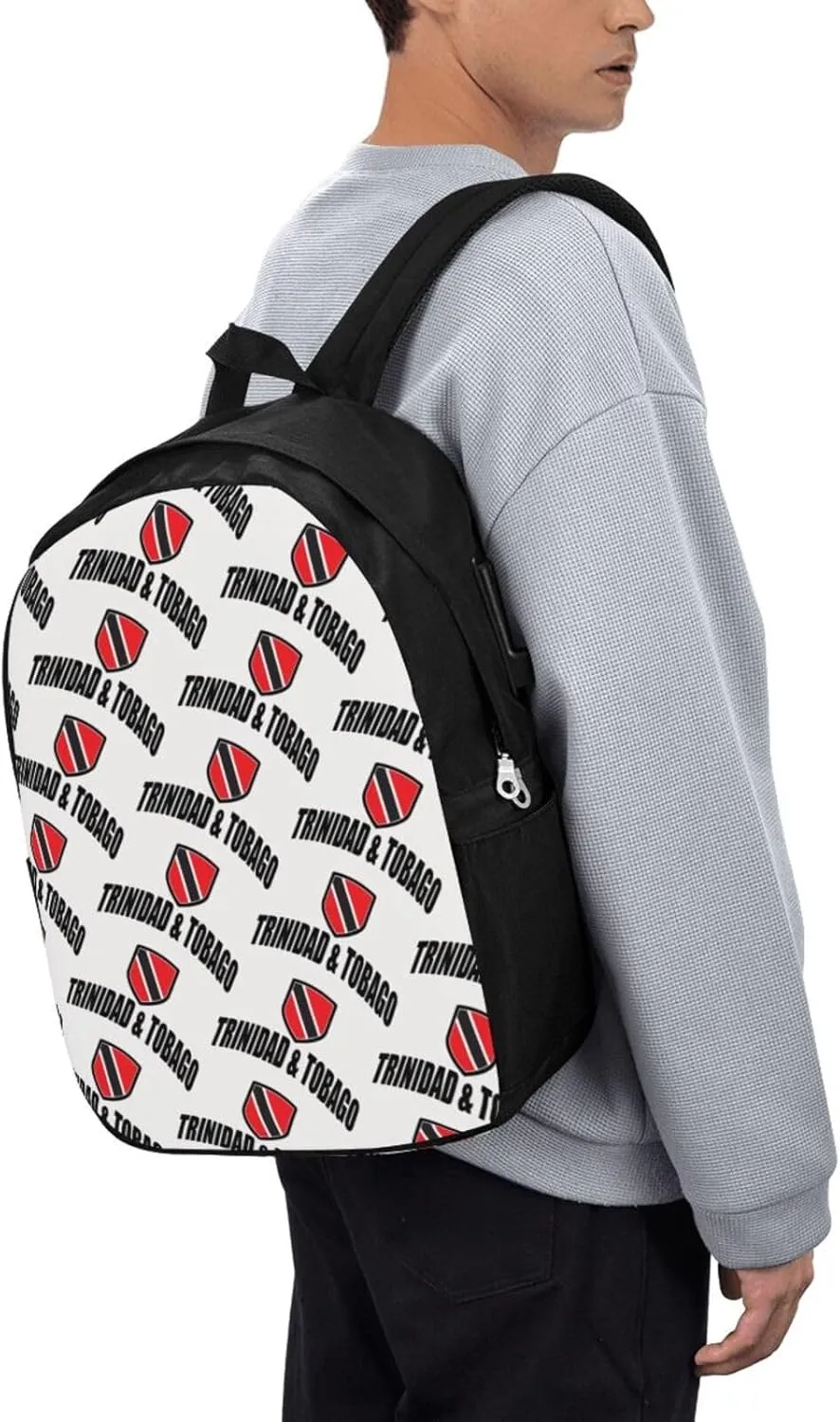 Trinidad Tobago Sport With Patriotic Flag Laptop Backpacks Travel Backpack Casual Business Daypack Sport Rucksack Computer Bag Fits up to 17 Inch Notebook with USB Port