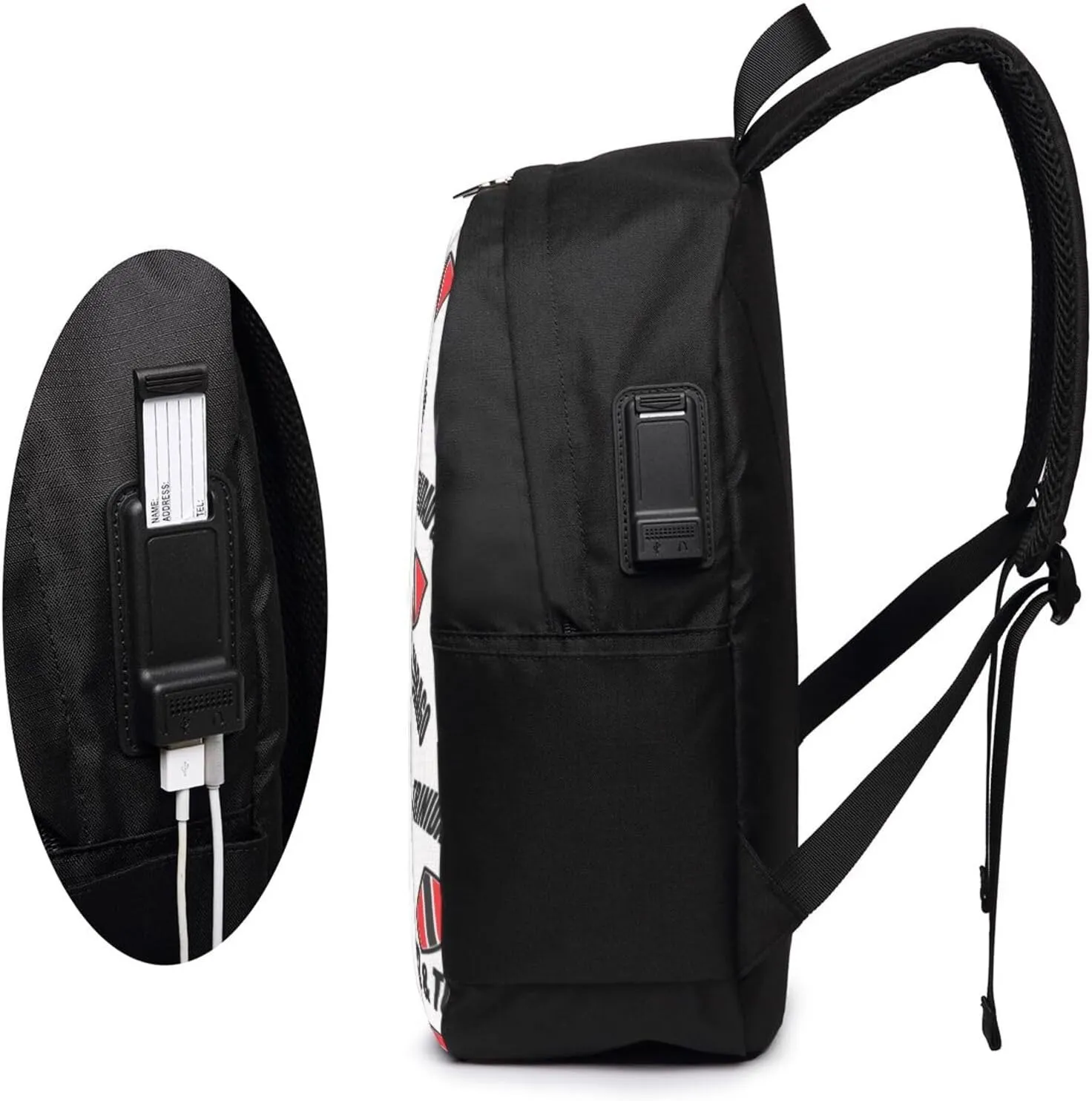 Trinidad Tobago Sport With Patriotic Flag Laptop Backpacks Travel Backpack Casual Business Daypack Sport Rucksack Computer Bag Fits up to 17 Inch Notebook with USB Port