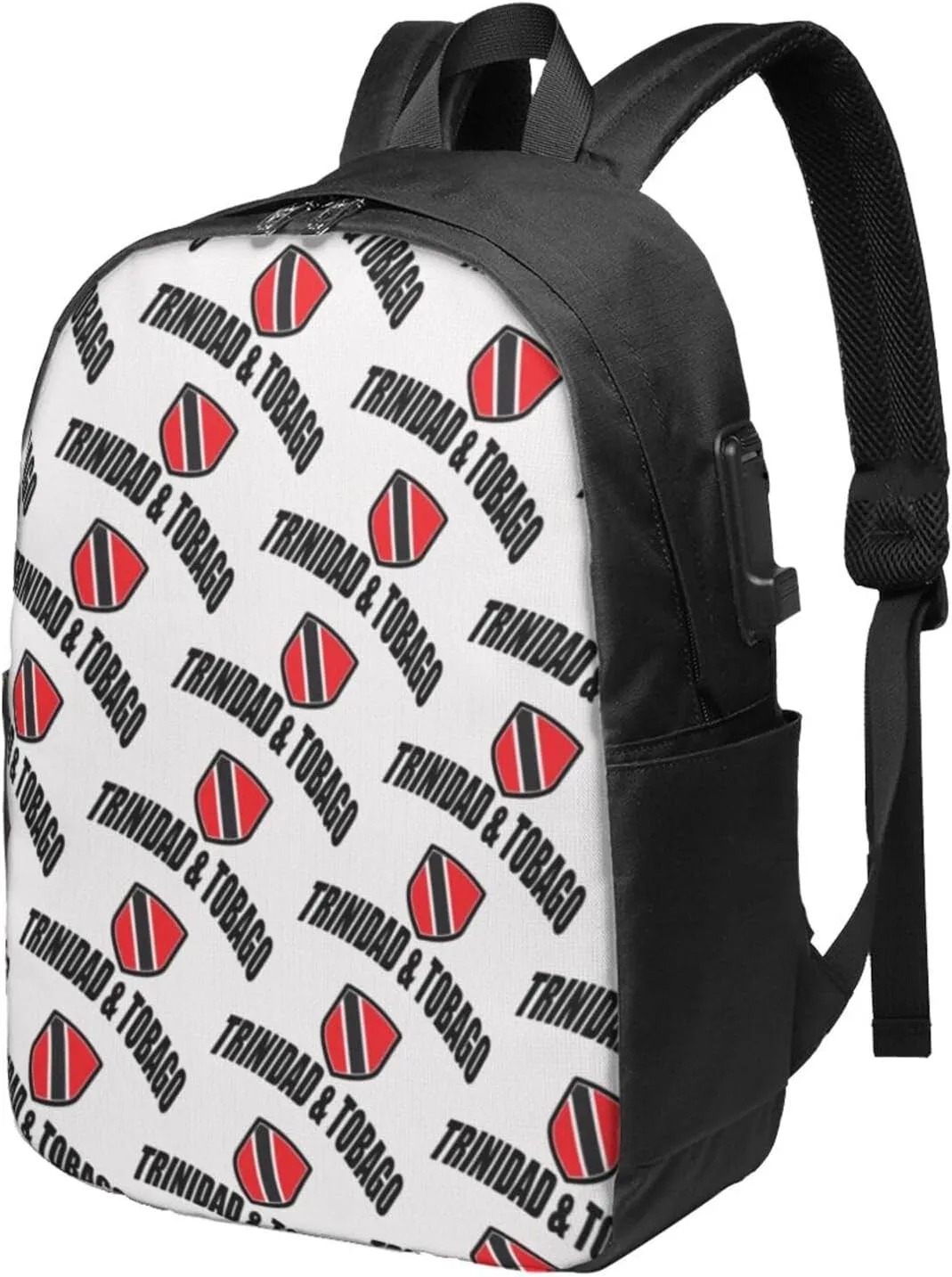 Trinidad Tobago Sport With Patriotic Flag Laptop Backpacks Travel Backpack Casual Business Daypack Sport Rucksack Computer Bag Fits up to 17 Inch Notebook with USB Port