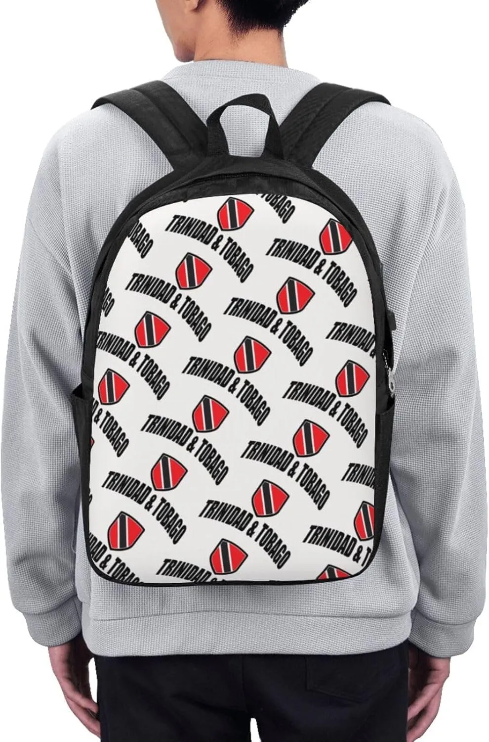 Trinidad Tobago Sport With Patriotic Flag Laptop Backpacks Travel Backpack Casual Business Daypack Sport Rucksack Computer Bag Fits up to 17 Inch Notebook with USB Port
