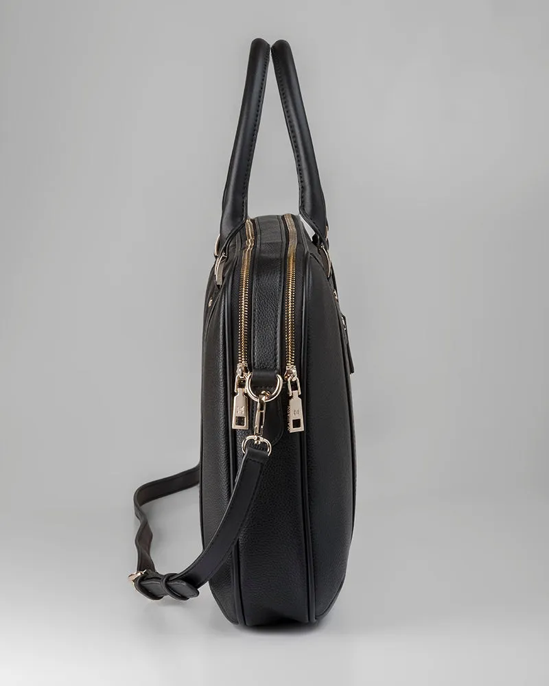 Trudi Double Zip Top Laptop Work Bag with Crossbody Strap