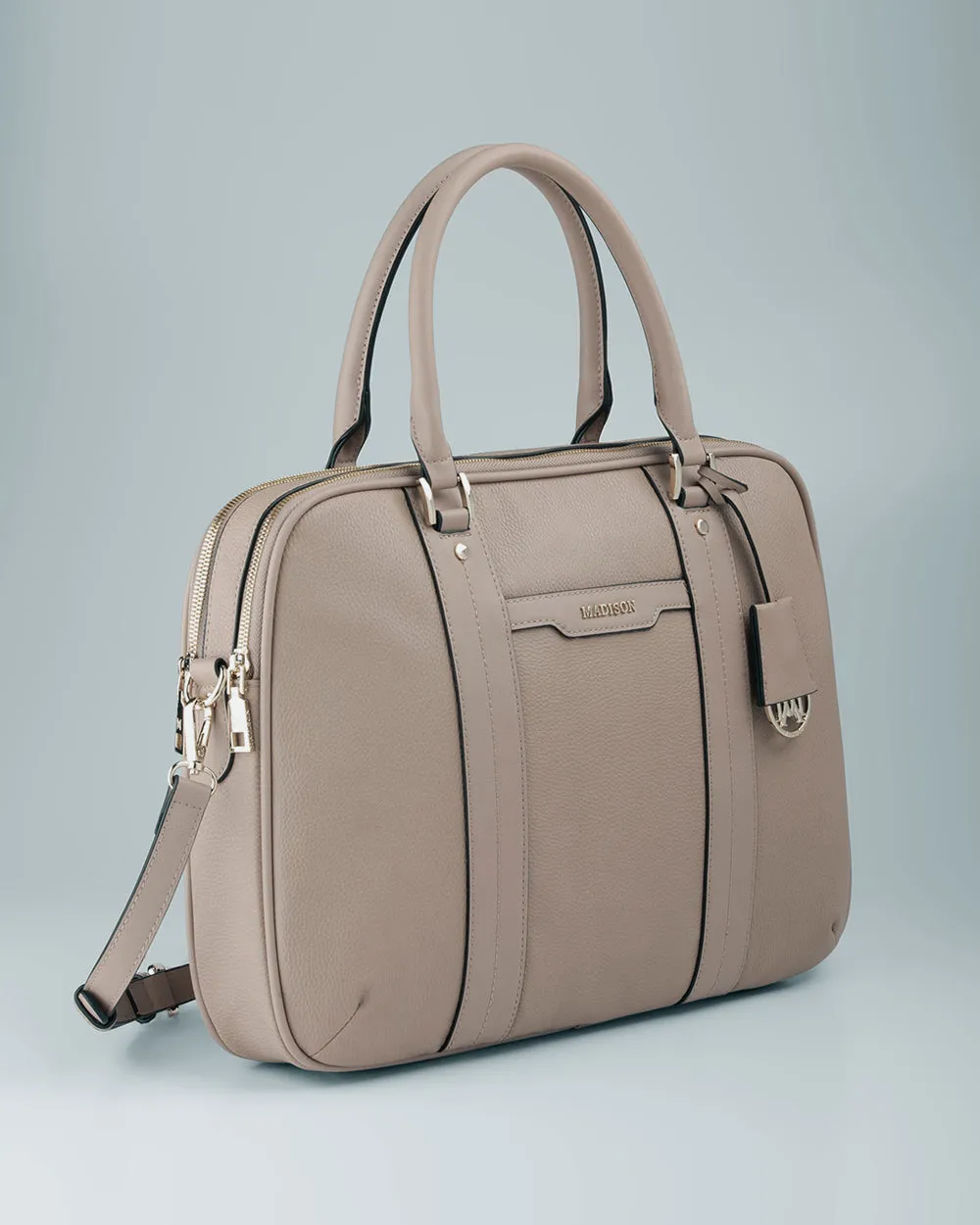 Trudi Double Zip Top Laptop Work Bag with Crossbody Strap