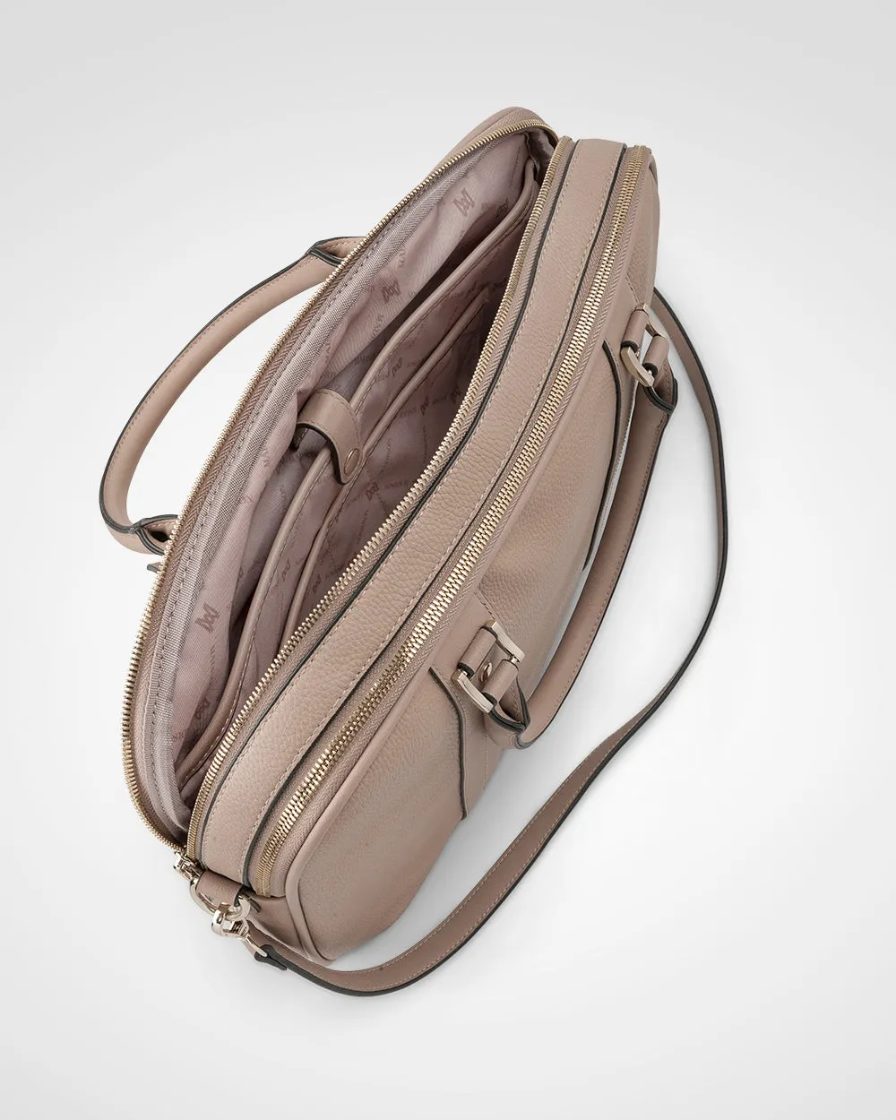 Trudi Double Zip Top Laptop Work Bag with Crossbody Strap