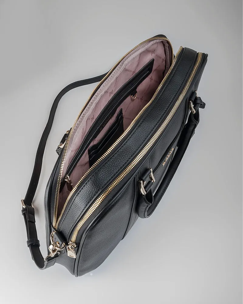 Trudi Double Zip Top Laptop Work Bag with Crossbody Strap