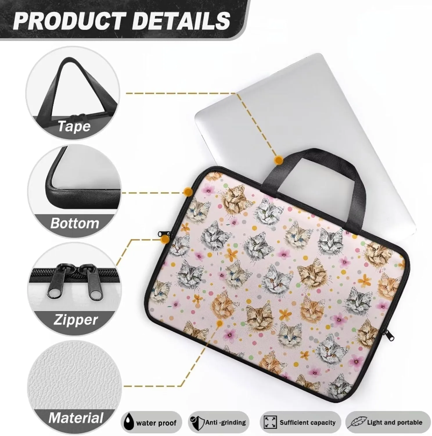 Uasibuni Lightweight Laptop Travel Bag 17" Laptop Bag with Handle,PU Leather Laptop Messenger Bag 15.6"