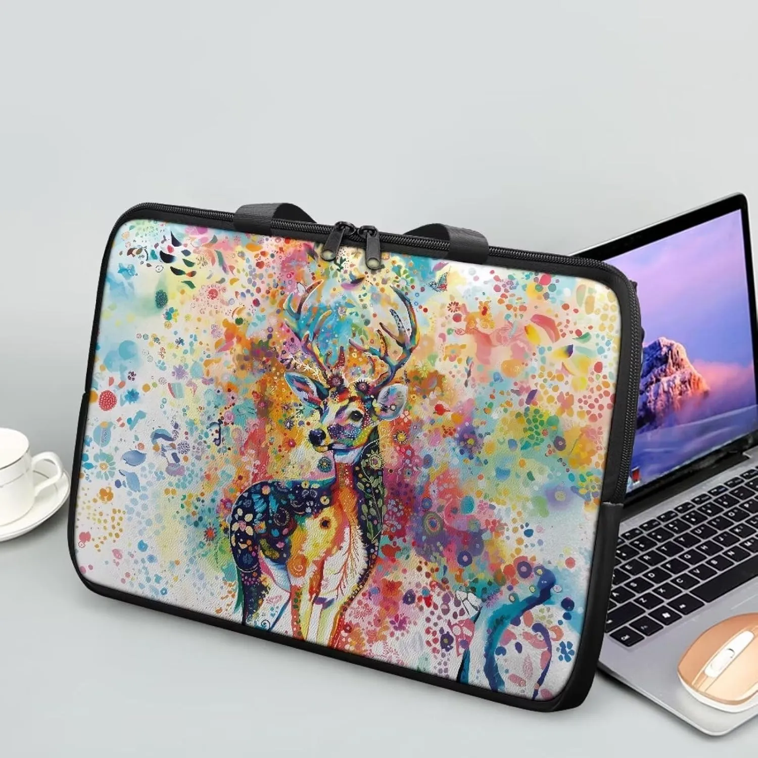 Uasibuni PU Leather Laptop Bag with Handle,Stylish Computer Bag,17.3" Laptop Messenger Bag for Women Men
