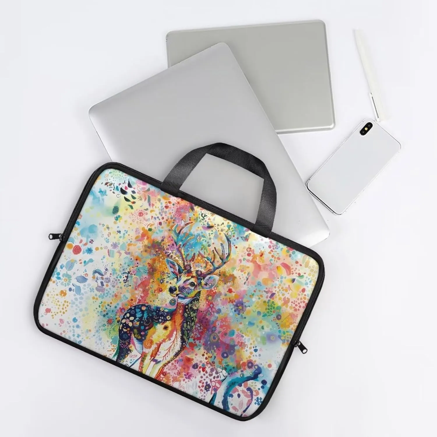 Uasibuni PU Leather Laptop Bag with Handle,Stylish Computer Bag,17.3" Laptop Messenger Bag for Women Men