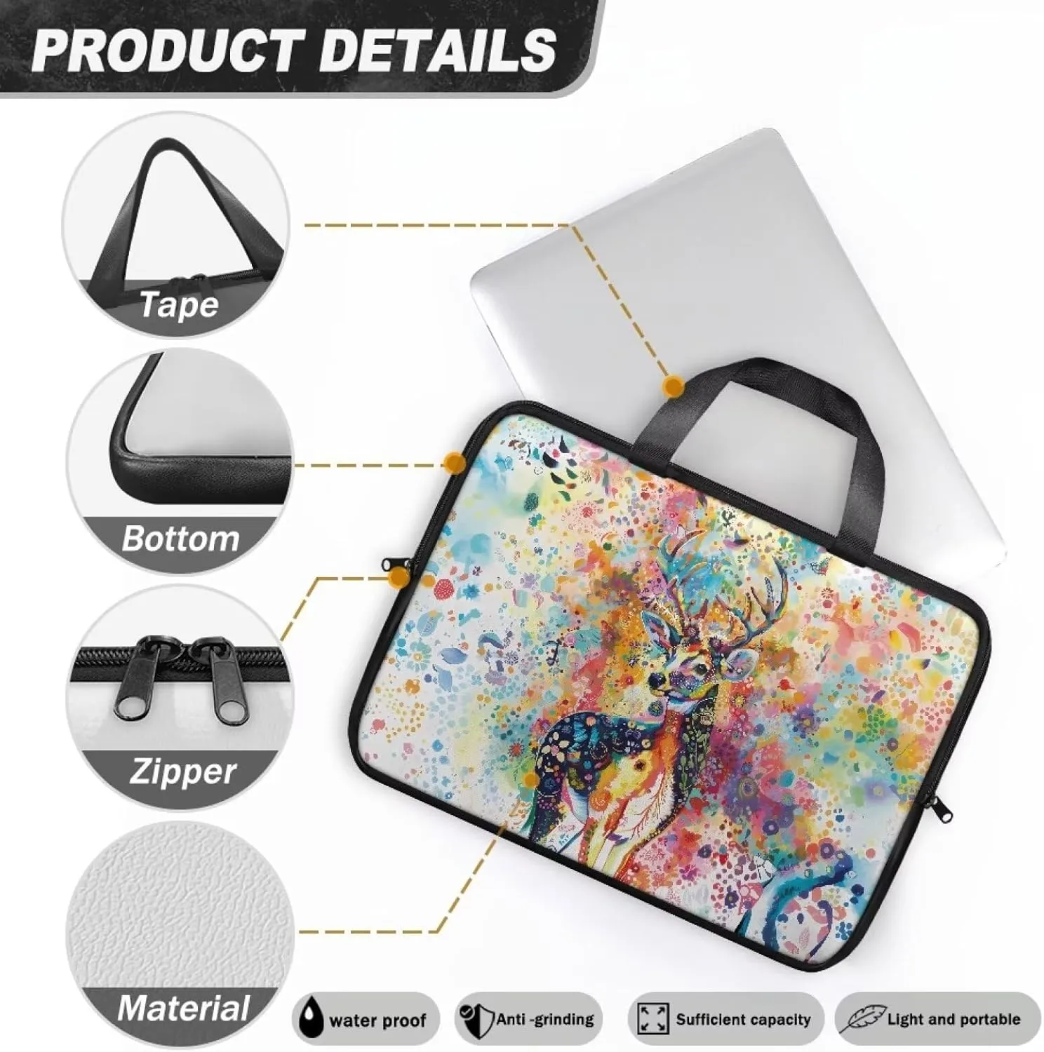 Uasibuni PU Leather Laptop Bag with Handle,Stylish Computer Bag,17.3" Laptop Messenger Bag for Women Men