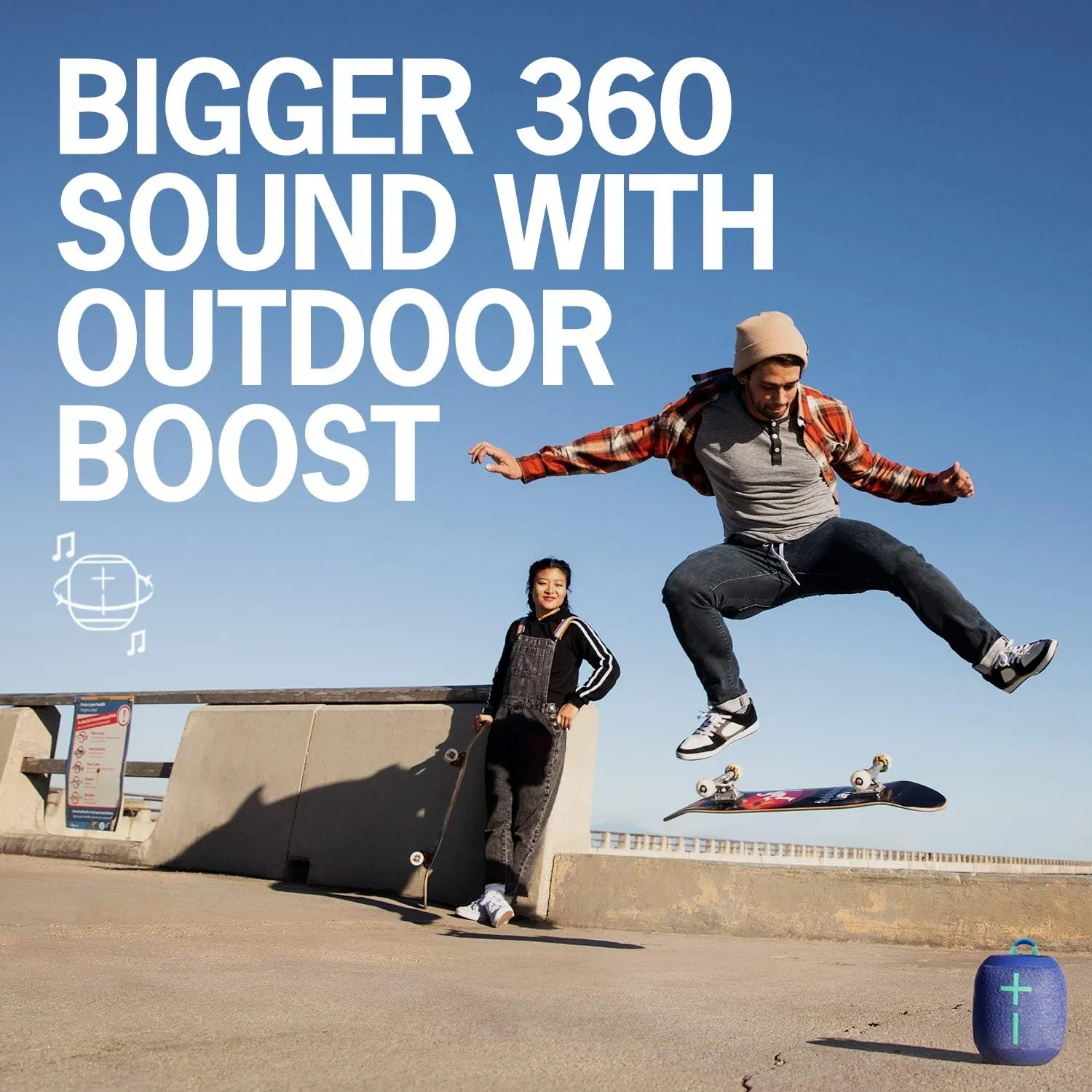 Ultimate Ears WONDERBOOM 2, Portable Wireless Bluetooth Speaker, Big Bass 360 Sound, Waterproof/Dustproof IP67, Floatable, 100 Ft Range - Bermuda Blue