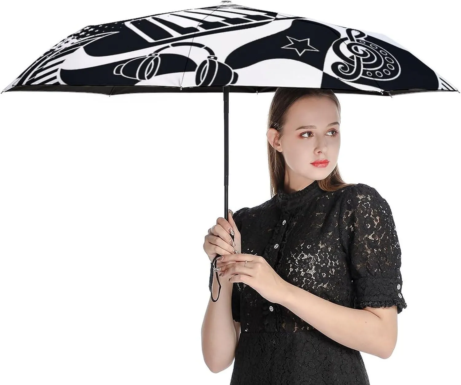 Umbrella Compact Folding Wooded Hunting Travel Umbrella Auto Open And Close for Windproof, Rainproof