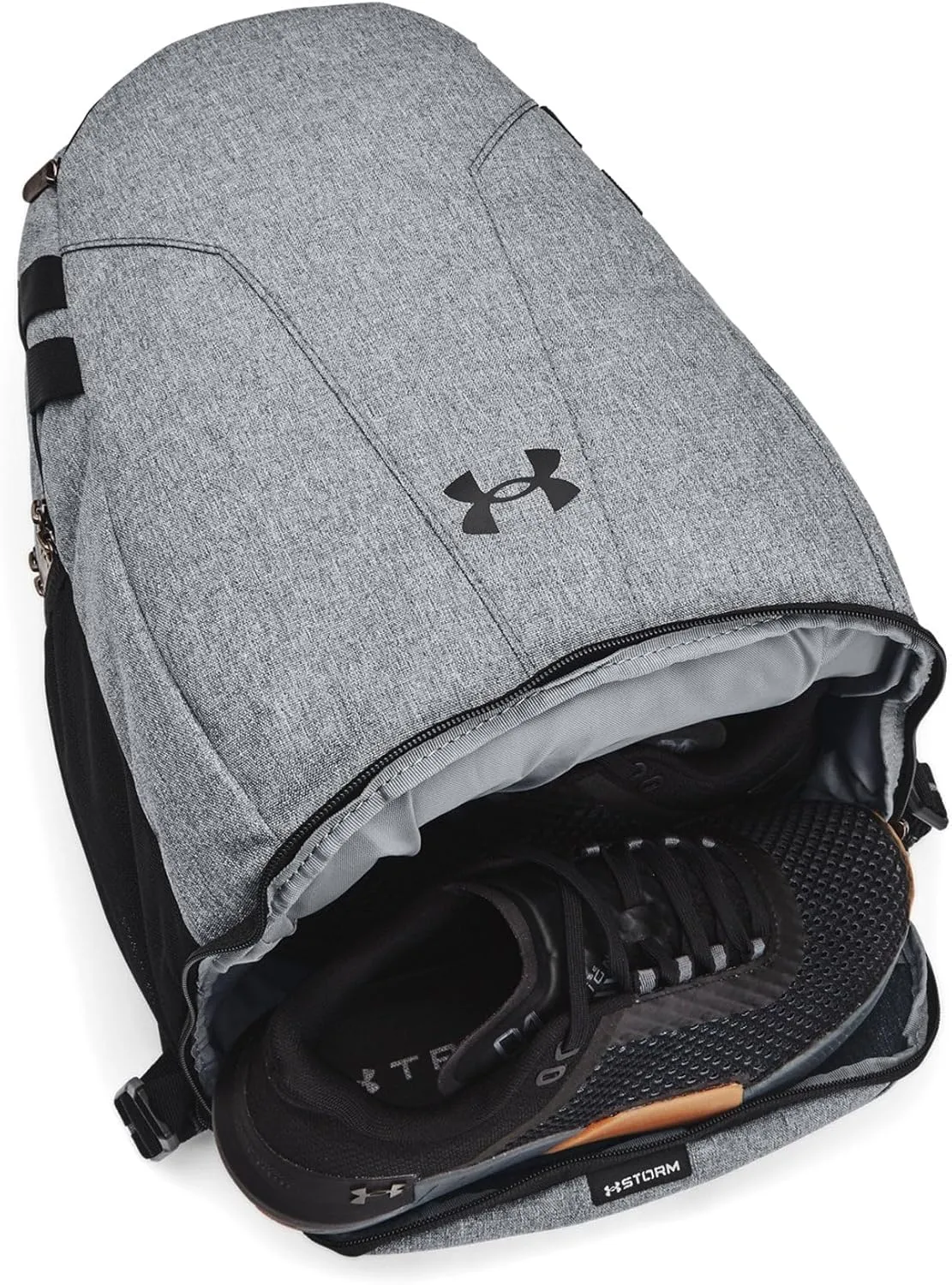 Under Armour Unisex Hustle 5.0 Team Backpack, (012) Pitch Gray Medium Heather/Black/Black, One Size Fits All