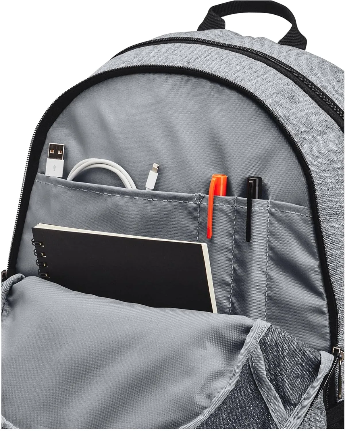Under Armour Unisex Hustle 5.0 Team Backpack, (012) Pitch Gray Medium Heather/Black/Black, One Size Fits All