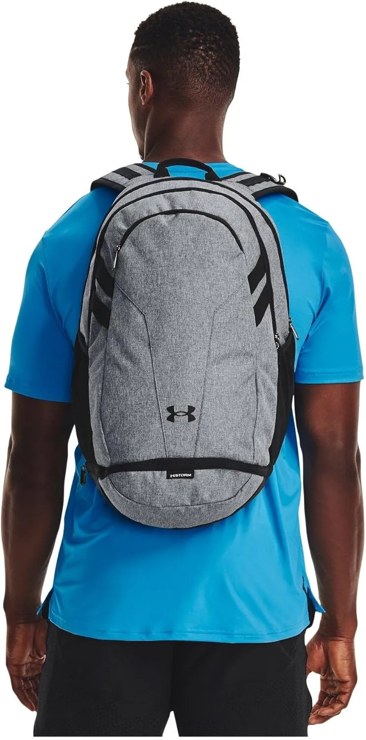 Under Armour Unisex Hustle 5.0 Team Backpack, (012) Pitch Gray Medium Heather/Black/Black, One Size Fits All