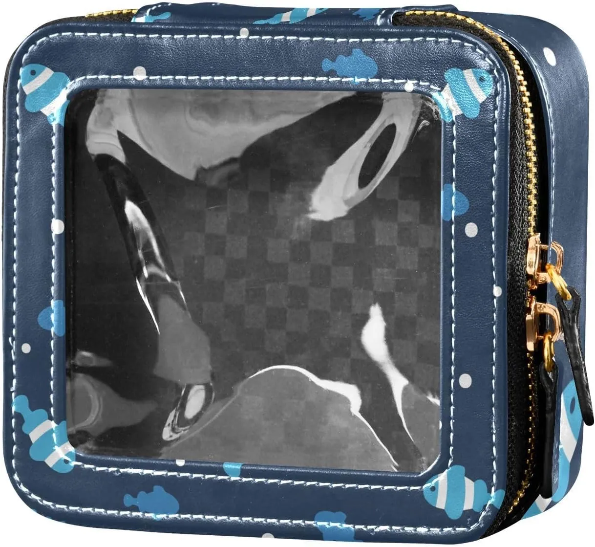 Undersea Anemone Fish Clear Cosmetic Bag, Small Makeup Bags with Zipper, Cute Cosmetic Bags Toiletry Bag for Women, Travel and Car Essentials