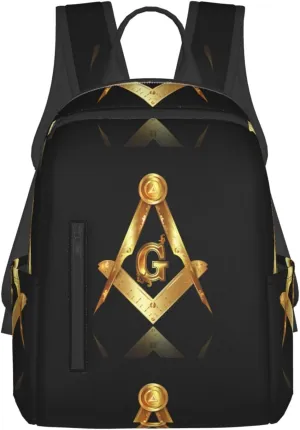 Unisex multi-function backpack casual daypacks beach bag daypack (for Gold Freemason Freemasonry Masonic)