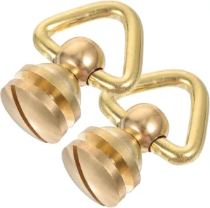 Uonlytech Replace Old Bag Hardware 2pcs Rotatable d Ring Rivets Case Parts for Handbags Luggage Accessories