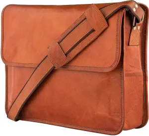 URBAN LEATHER Laptop Shoulder Messenger Bag - Vintage Brown Handmade Satchel Briefcase Bag for Men
