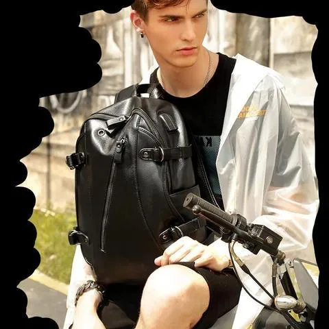 Usb Charging Leather Backpacks