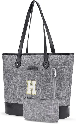 UTOTEBAG Laptop Tote Bag for Women 15.6 Inch Waterproof Leather Computer Work Bags Initial Business Briefcase Gifts for Women