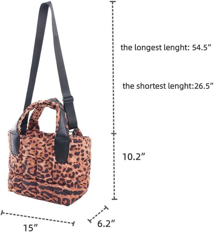 VAKAER Tote Bag with Zipper, Puffer Bag Women Padded Purse with Adjustable Strap Shoulder Crossbody Bag for Travel Work Gym