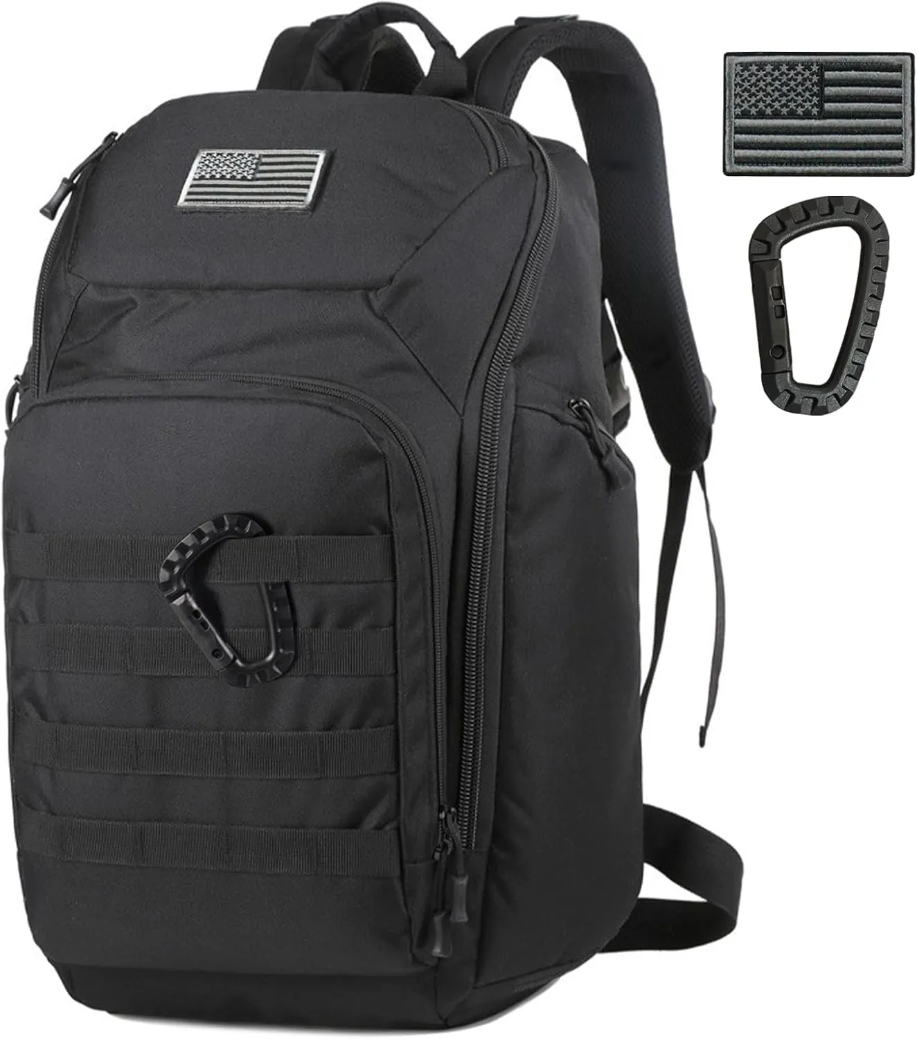 Valinov Tactical Backpack For Men 30L Military Molle Backpacks Army Assault Pack Daypack Hiking Rucksack Bug Out Bag (Black)
