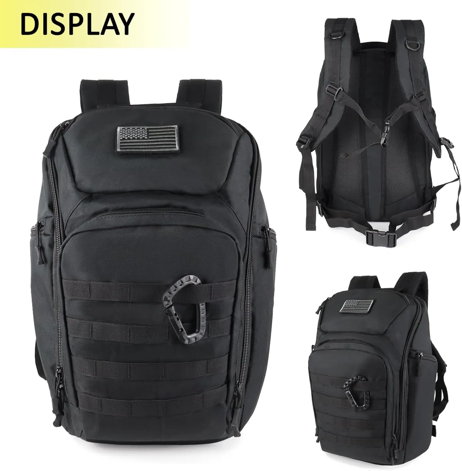 Valinov Tactical Backpack For Men 30L Military Molle Backpacks Army Assault Pack Daypack Hiking Rucksack Bug Out Bag (Black)