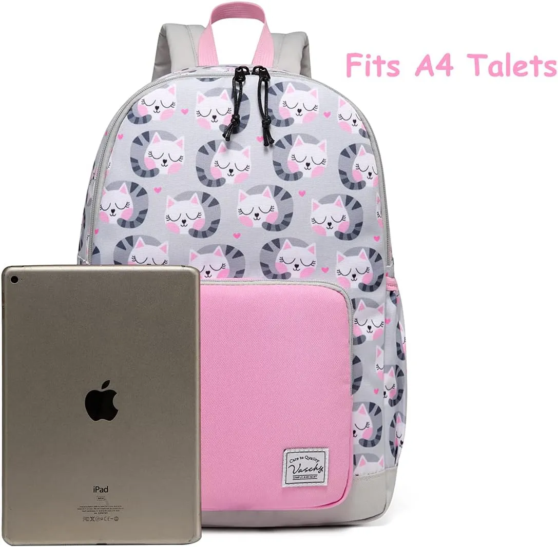 VASCHY Kids backpacks, Cute Lightweight Water Resistant Preschool Backpack for Boys and Girls Chest Strap