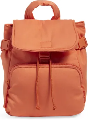 Vera Bradley Women's Cotton Utility Mini Backpack Purse, Orange Bell Pepper - Recycled Cotton, One Size