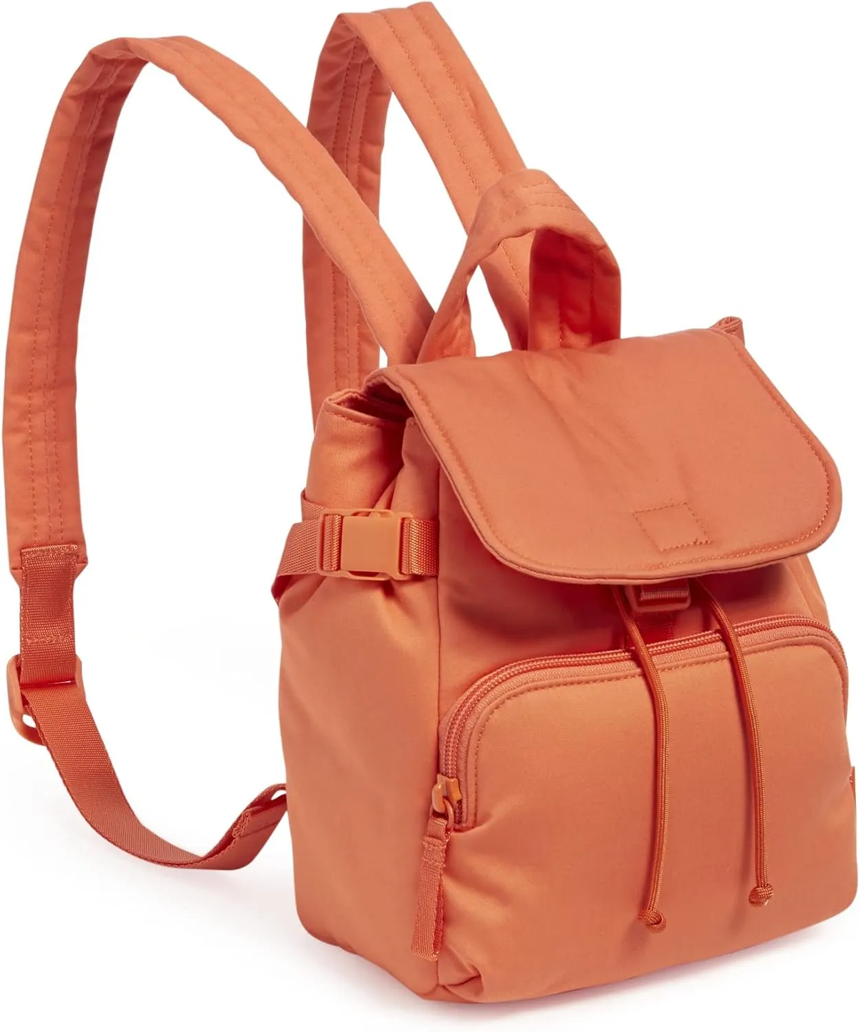 Vera Bradley Women's Cotton Utility Mini Backpack Purse, Orange Bell Pepper - Recycled Cotton, One Size