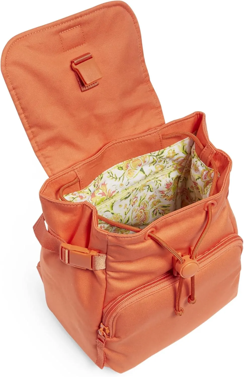 Vera Bradley Women's Cotton Utility Mini Backpack Purse, Orange Bell Pepper - Recycled Cotton, One Size