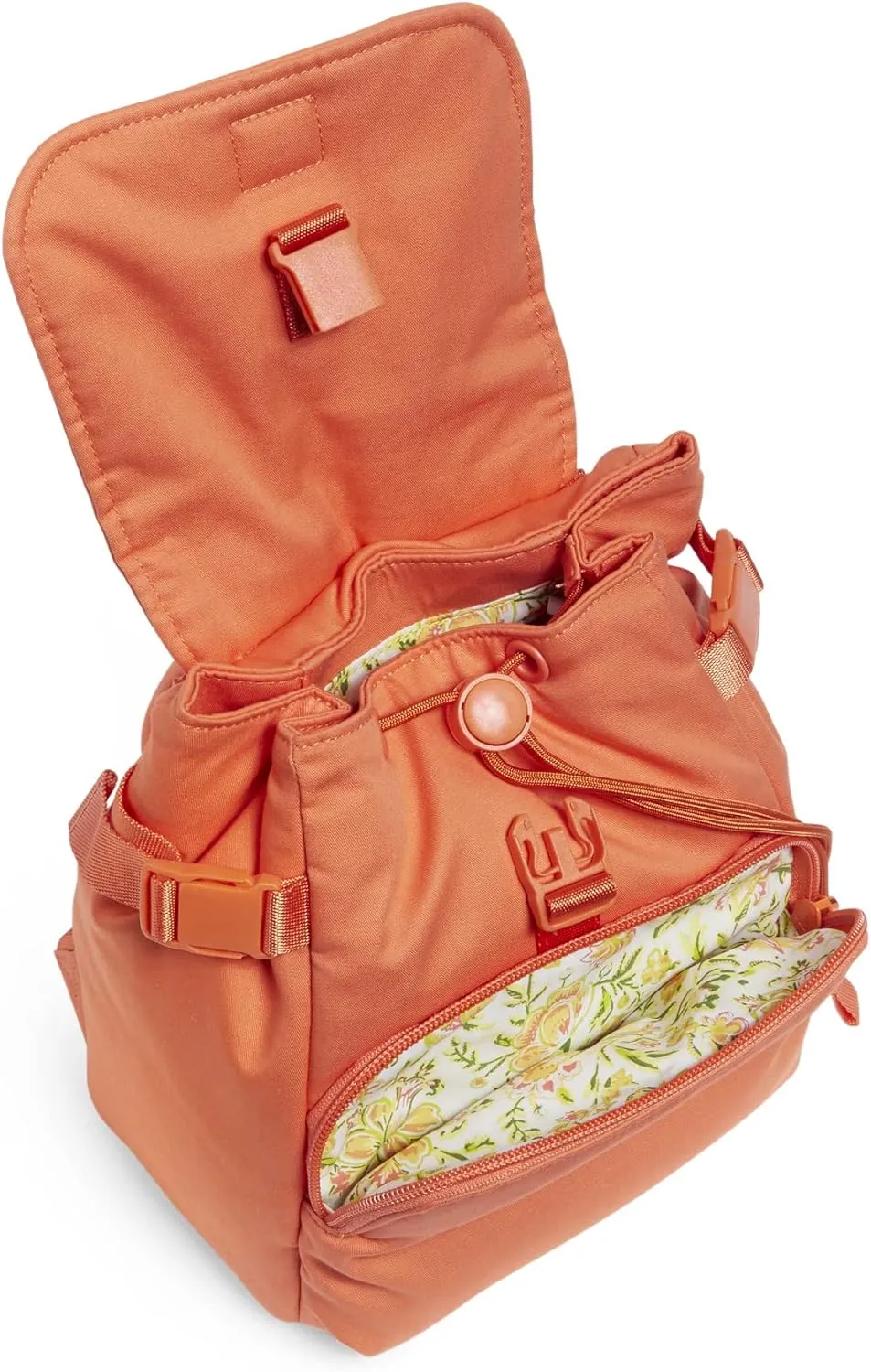 Vera Bradley Women's Cotton Utility Mini Backpack Purse, Orange Bell Pepper - Recycled Cotton, One Size