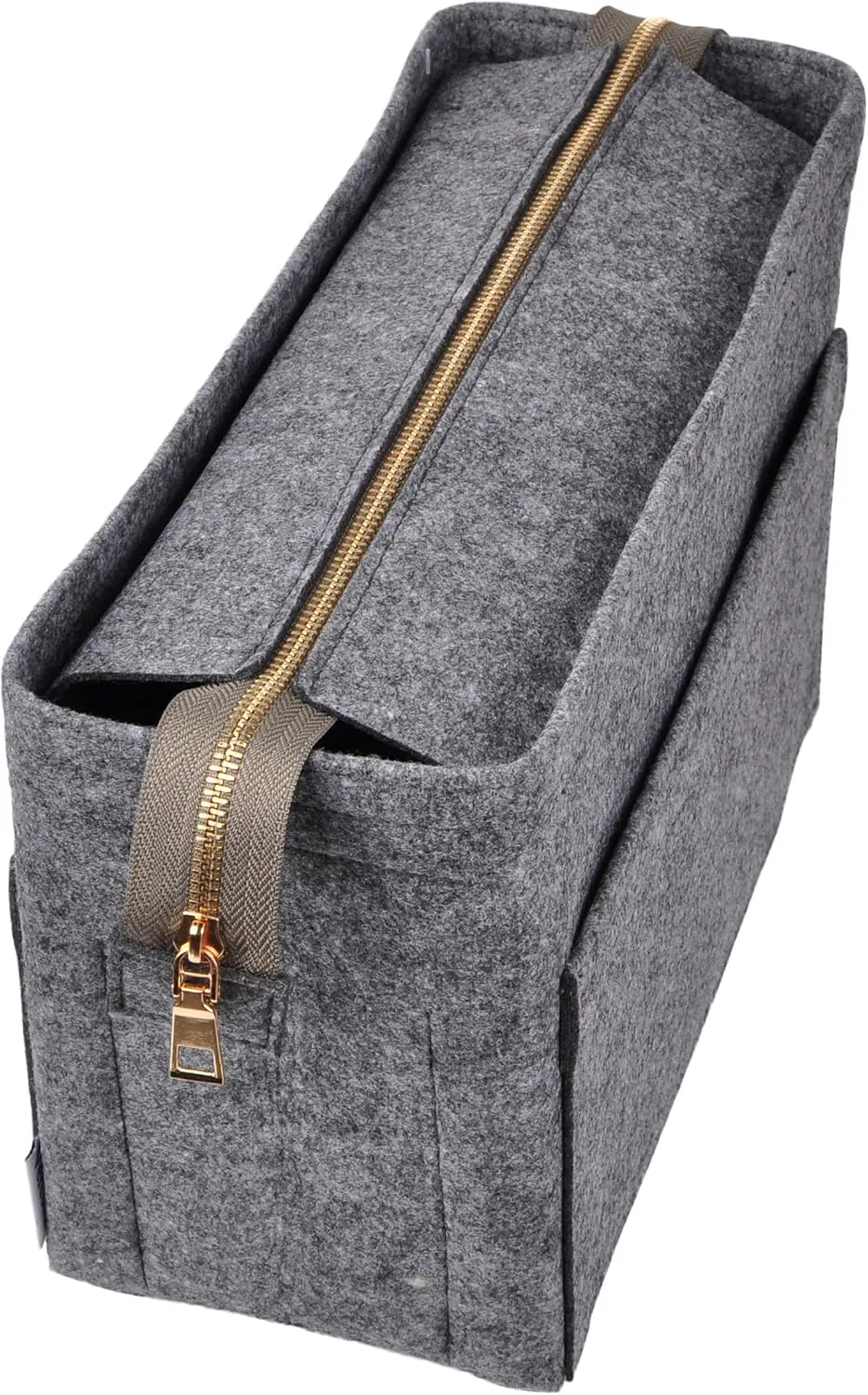Vercord Felt Zipper Handbag Tote Purse Duffel Backpack Organizer Insert Dark Grey Small