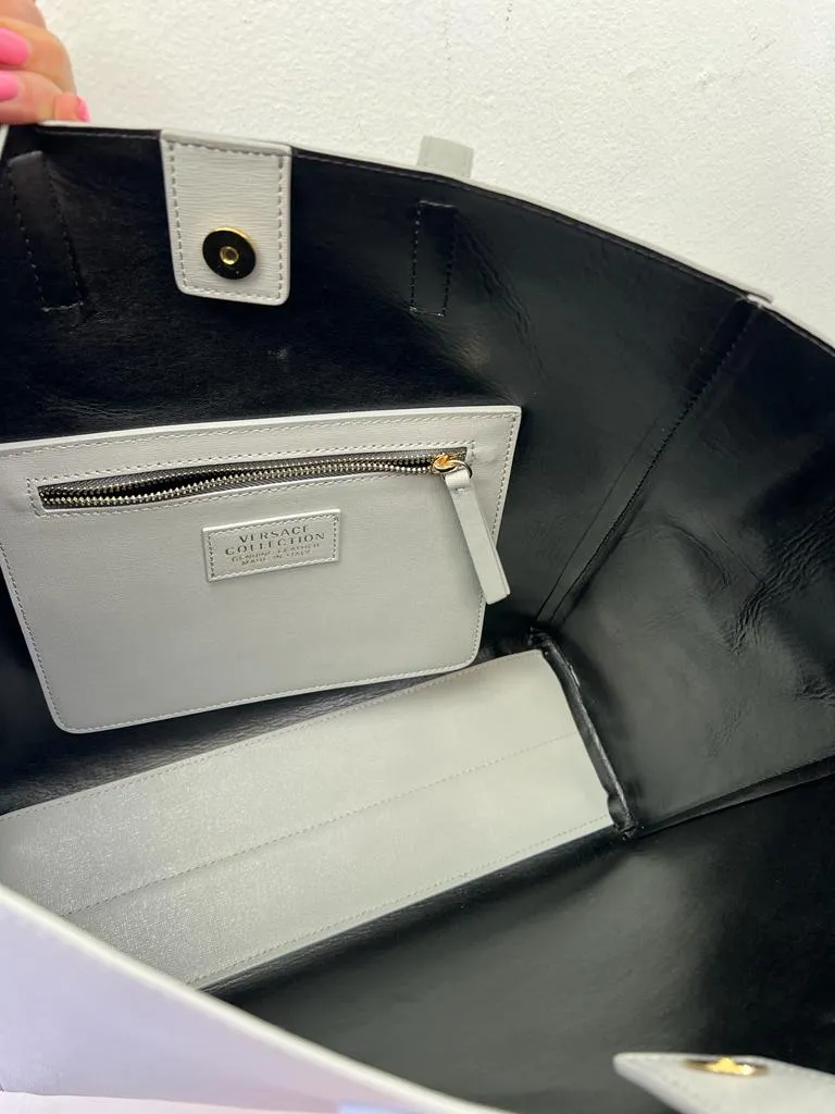 VERSACE COLLECTION SAFFIANO LEATHER TOTE BAG