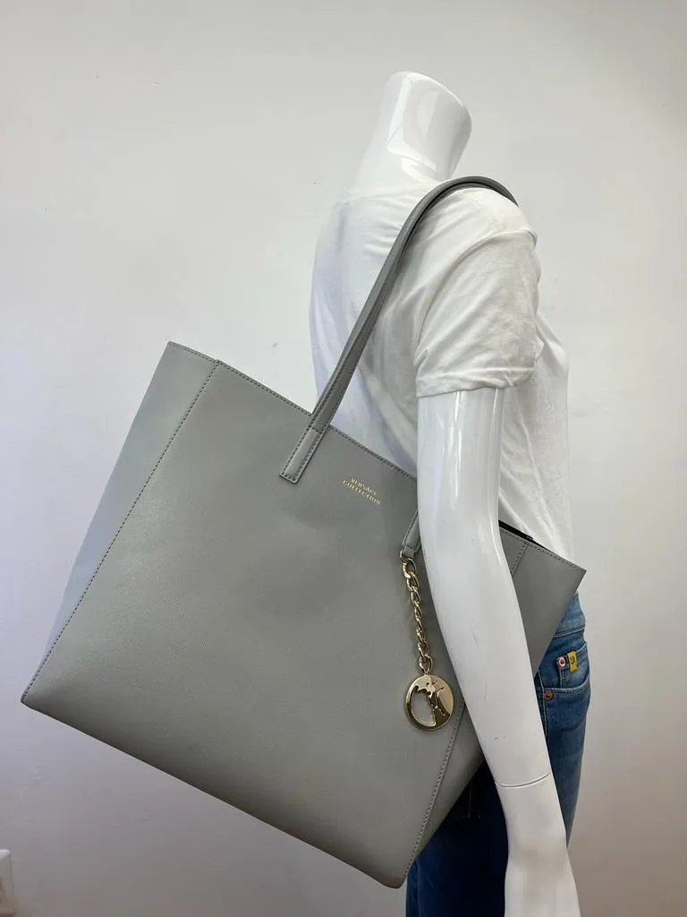 VERSACE COLLECTION SAFFIANO LEATHER TOTE BAG