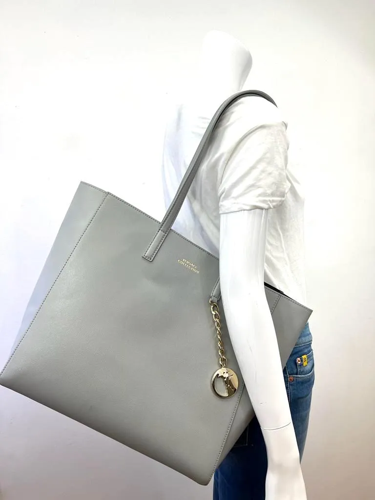 VERSACE COLLECTION SAFFIANO LEATHER TOTE BAG