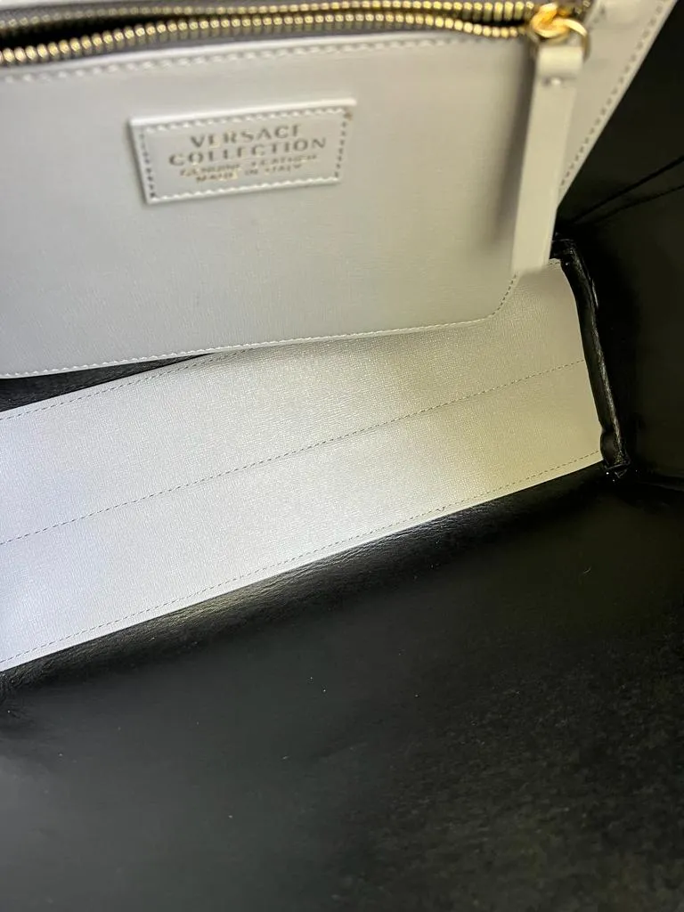 VERSACE COLLECTION SAFFIANO LEATHER TOTE BAG