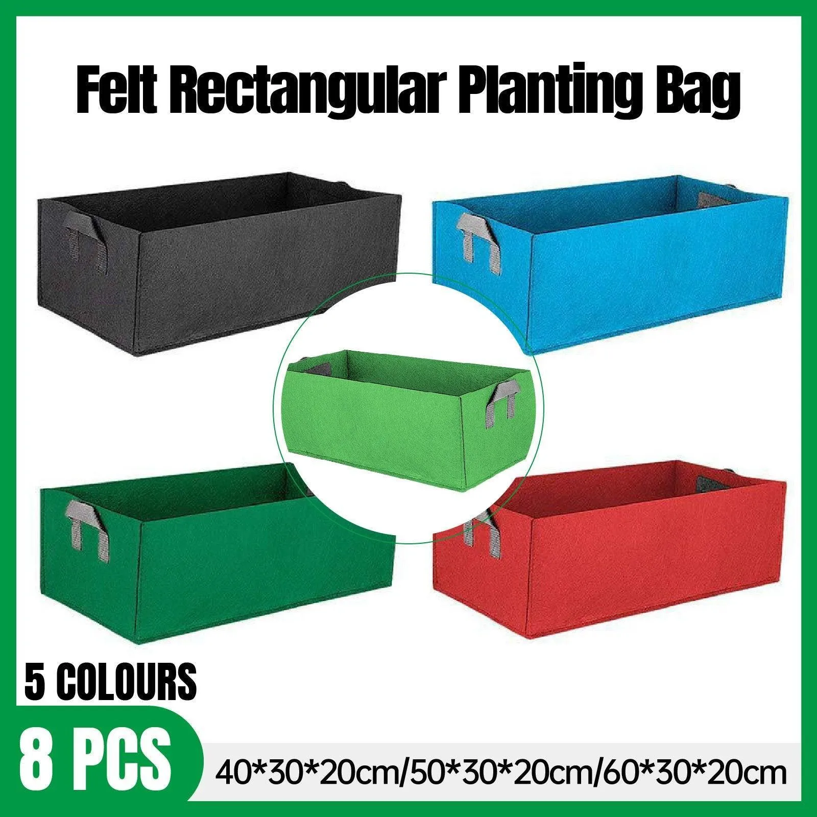 Versatile Rectangular Planting Bags 8PCS