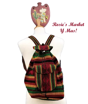 Vibrant Handwoven Mexican Backpack-Boho
