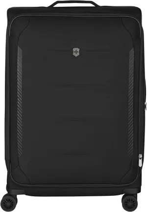 Victorinox Crosslight Large Softside Case - Large Travel Luggage with Spinner Wheels - Premium Traveling Essentials - Includes Foldable Pack Light Organizer - 106 Liter, Black