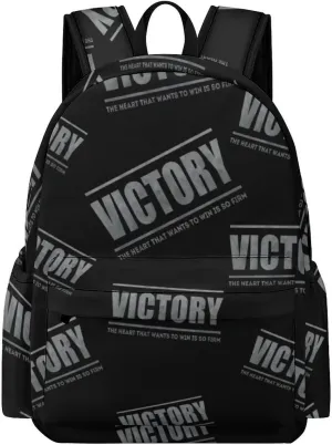 Victory Heart Want to Win Backpack for Mens Womens Shoulder Backpacks Travel Bag Laptop 16.5x11.8x5.9in
