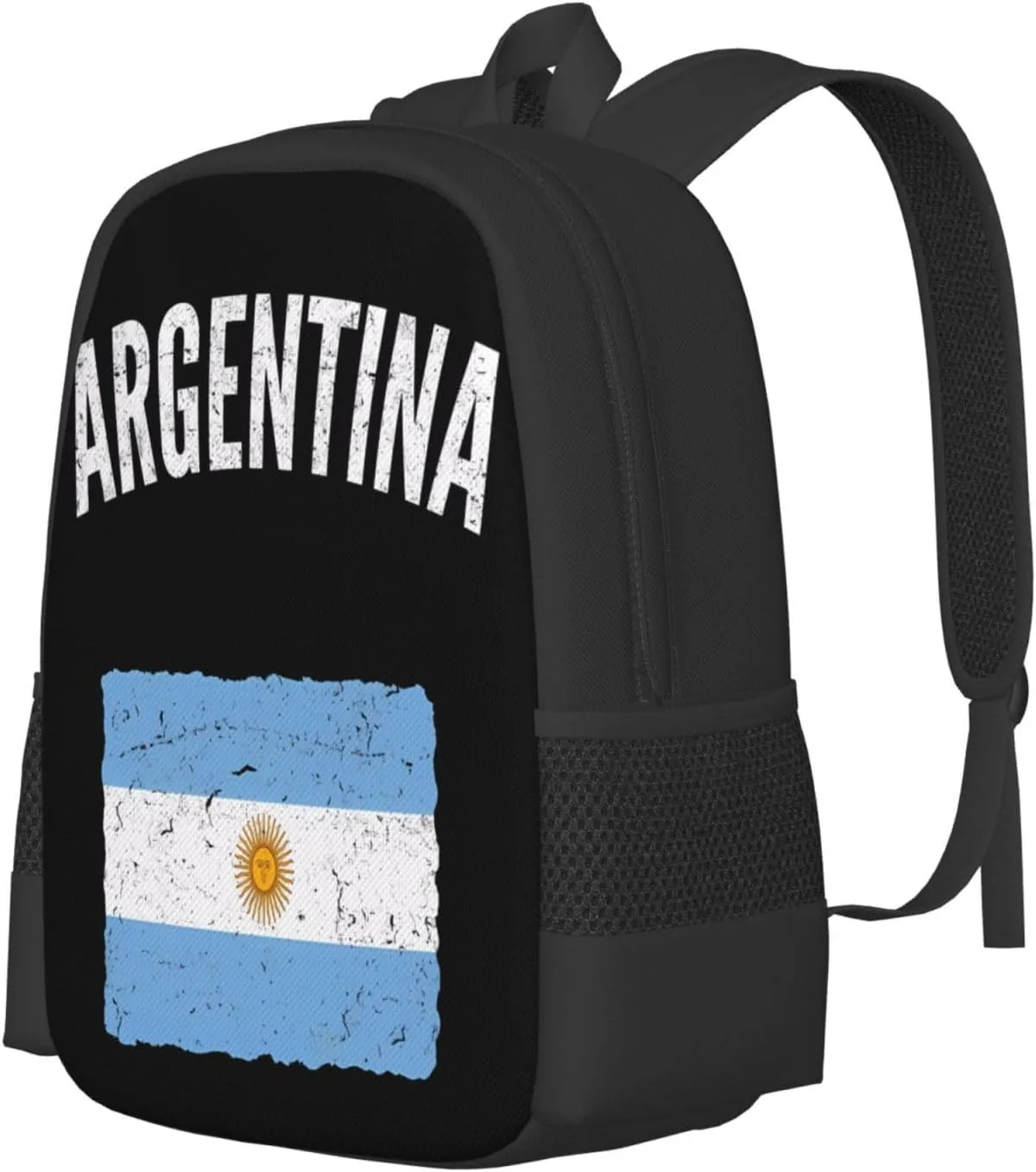 Vintage Argentina Argentinian Flag Casual Backpacks Large Capacity Backpack Laptop Rucksack Sport Daypack Commuter Bags with Adjustable Strap for Traveling Camping